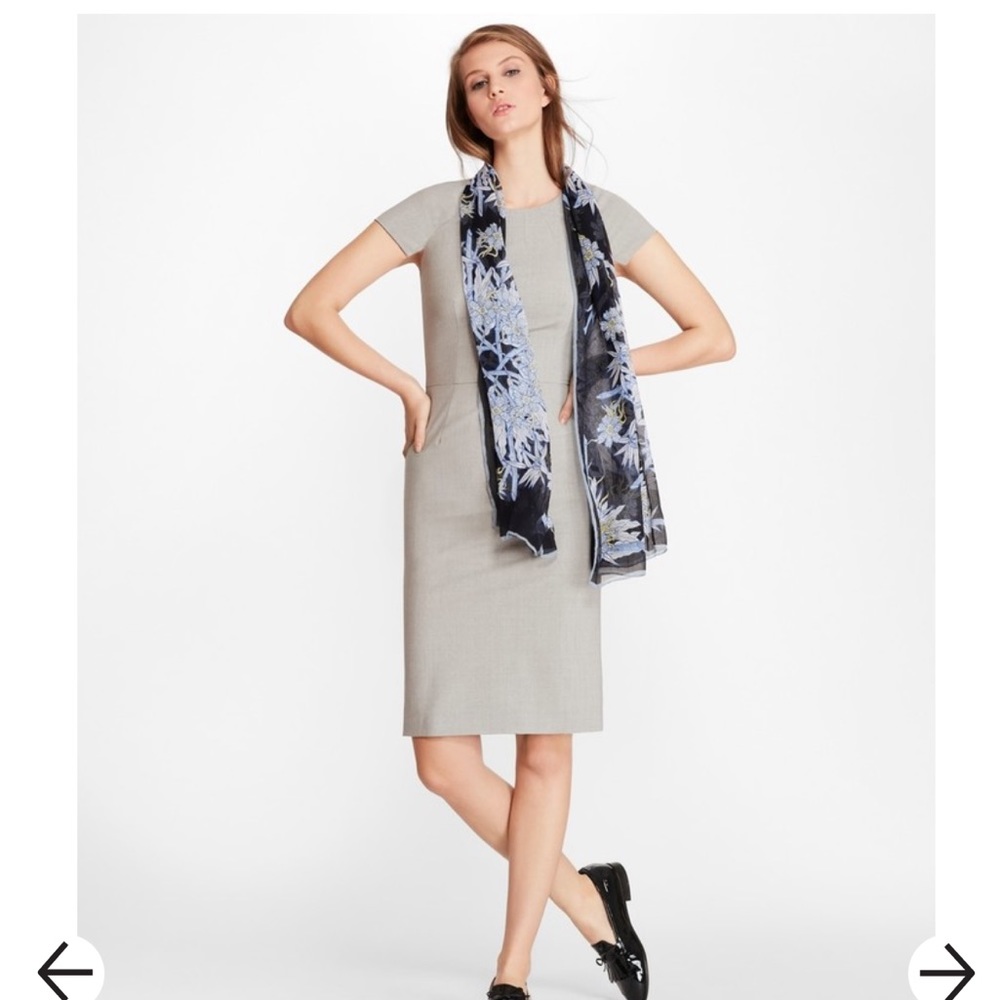 Brooks Brothers Stretch-Wool Cap Sleeve Sheath Dress